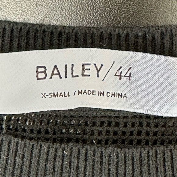 Bailey/44 Black Open Knit Floral Embroidered Top XS Oversized Mesh Goth - Picture 5 of 11